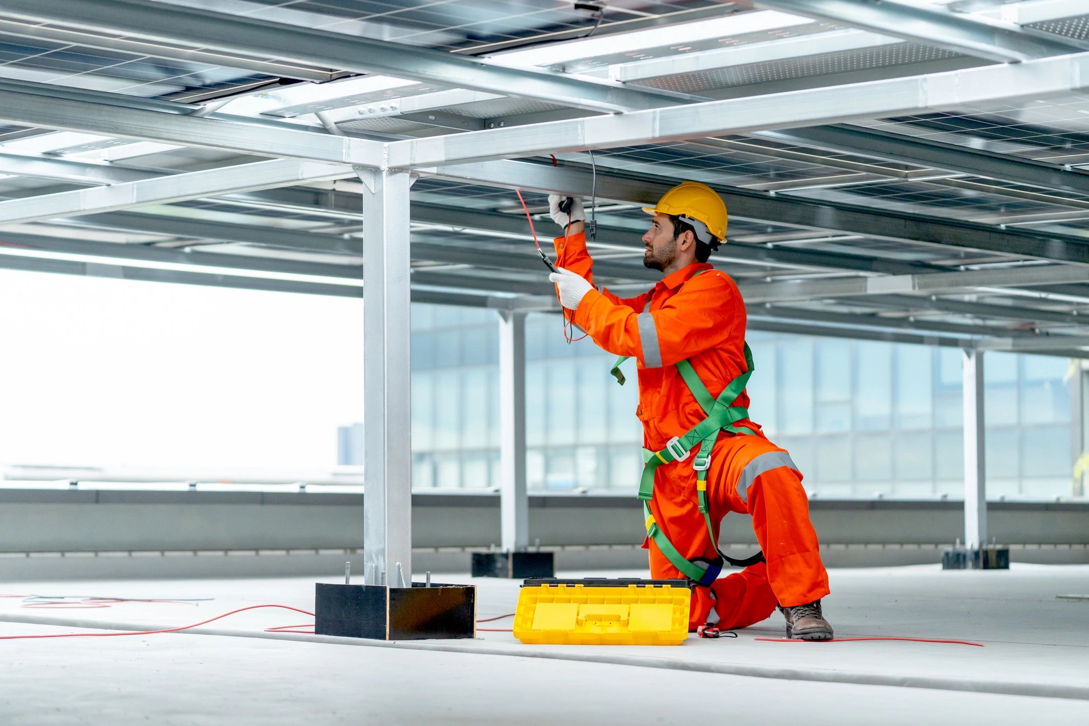 Maintenance technician performing professional inspection work